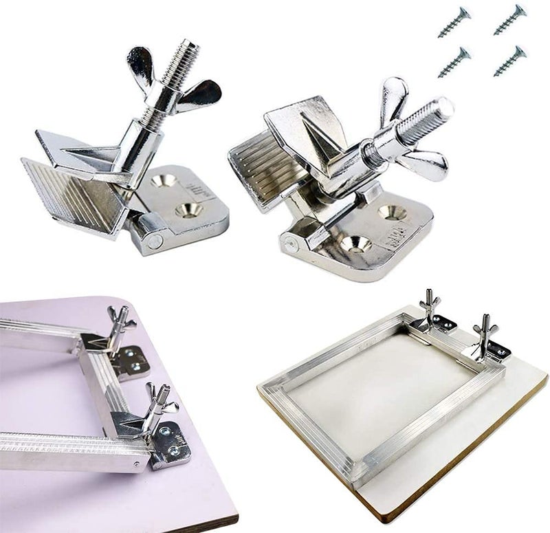 INTBUYING Screen Frame Butterfly Hinge Clamps Screen Printing Clamp Galvanized Alloy 2PCs with Screw DIY Tool - Image 4
